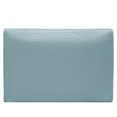 Sharon Mavi Kadın Kroko Baskılı Deri Portföy Çanta