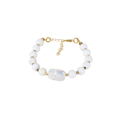 Shell & İnci Doğal Taşlı Kadın Bileklik