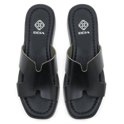 Shirly Siyah Kadın Deri Terlik