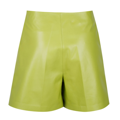 Silino Yeşil Kadın Deri Şort