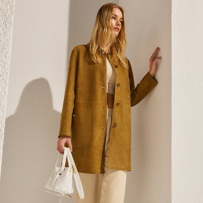 Simonetta Kadın Çift Taraflı Deri Pardösü