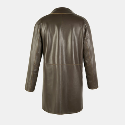 Simonetta Yeşil Kadın Çift Taraflı Deri Pardösü