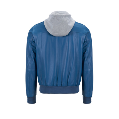 Sionan Erkek Kapüşonlu Deri Ceket