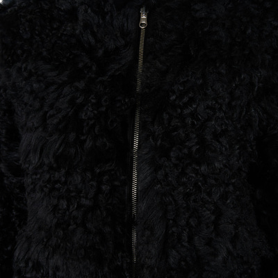 Sirus Siyah Kadın Çift Taraflı Kürk Ceket