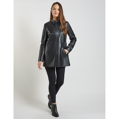 Siyah Aivy Kadın Deri Ceket