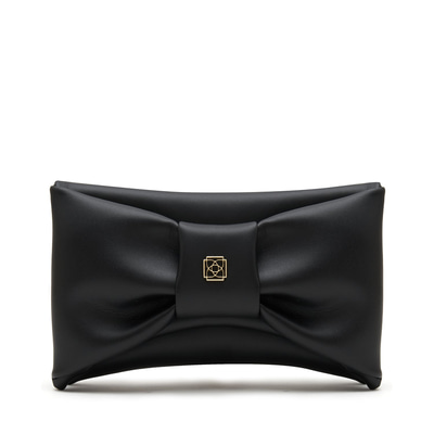 Siyah Amite Fiyonklu El Çantası