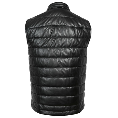 Siyah Arrigo Erkek Deri Şişme Yelek