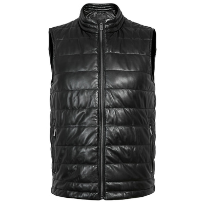 Siyah Arrigo Erkek Deri Şişme Yelek