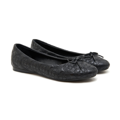 Siyah Ballerin Kadın Deri Babet