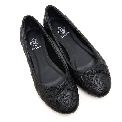 Siyah Ballerin Kadın Deri Babet