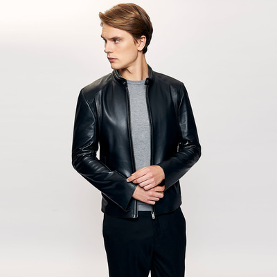 Siyah Brando Erkek Deri Mont