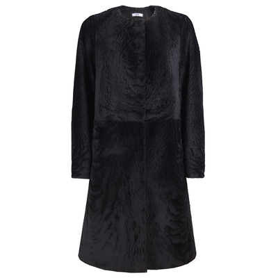 Siyah Celile Kadın Kürk Kaban