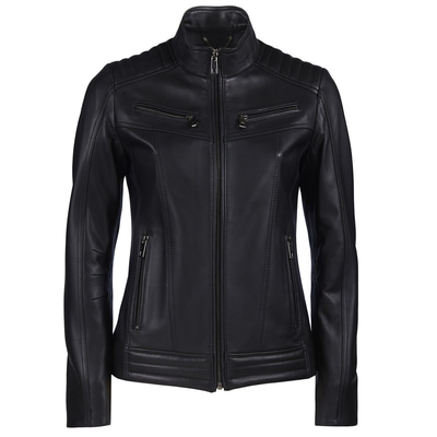 Siyah Connor Kadın Deri Ceket