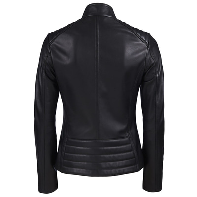 Siyah Connor Kadın Deri Ceket