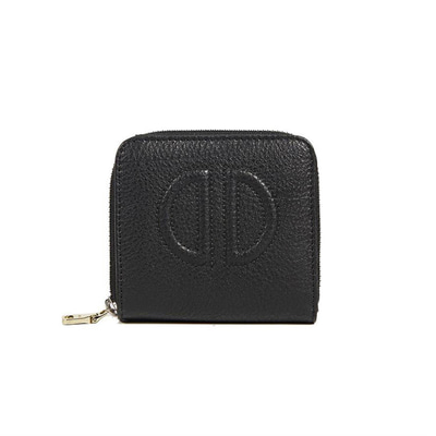 Siyah D Logolu Kadın Deri Cüzdan