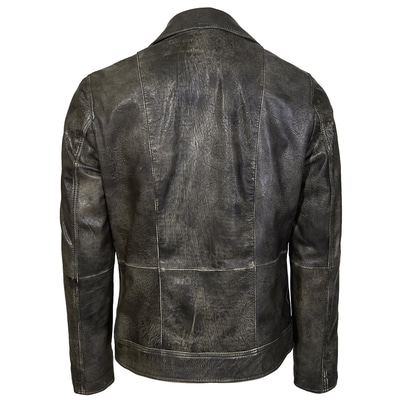 Siyah Damien Erkek Biker Deri Ceket