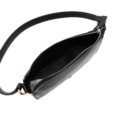 Siyah Dativ Kadın Deri Omuz Askılı Çanta