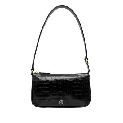 Siyah Dativ Kadın Deri Omuz Askılı Çanta
