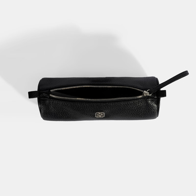 Siyah Deri Kalemlik/Tıraş/Makyaj Çantası