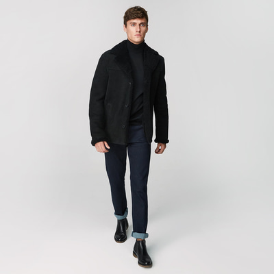 Siyah Diodoro Erkek Kürk Mont