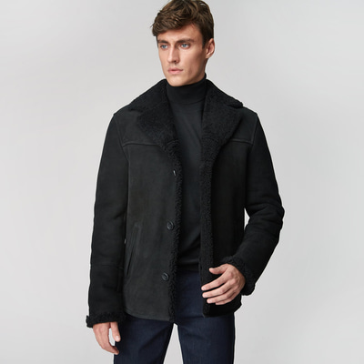 Siyah Diodoro Erkek Kürk Mont