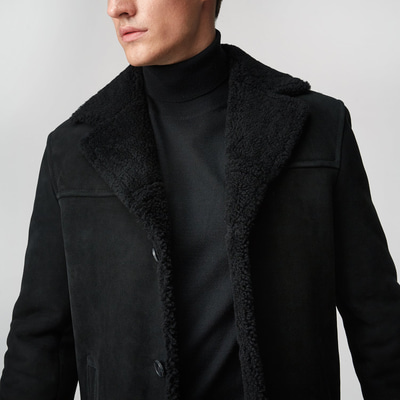 Siyah Diodoro Erkek Kürk Mont