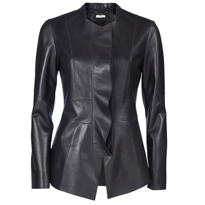 Siyah Duvessa Kadın Deri Ceket
