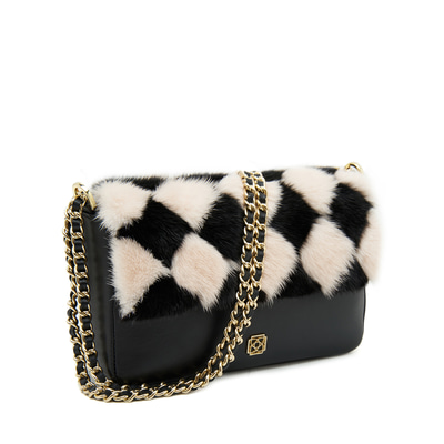 Siyah Eimer Kadın Zincir Detaylı Deri Omuz Çantası