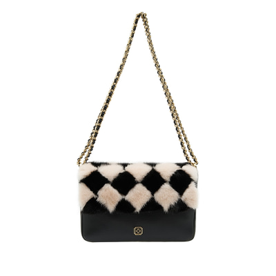 Siyah Eimer Kadın Zincir Detaylı Deri Omuz Çantası