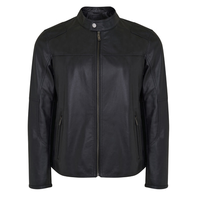 Siyah Erkek Deri Vintage Mont