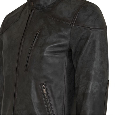 Siyah Erkek Eskitme Deri Ceket