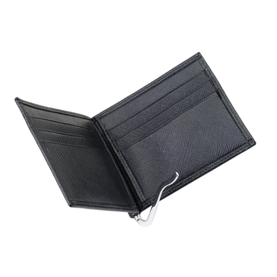 Siyah Erkek Para Klipsli Deri Cüzdan / Kartlık