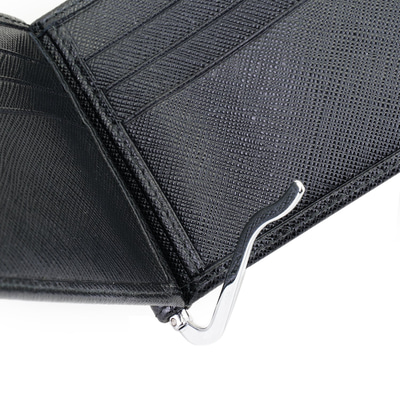 Siyah Erkek Para Klipsli Deri Cüzdan / Kartlık