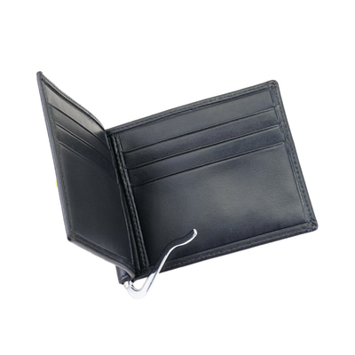 Siyah Erkek Para Klipsli Deri Cüzdan / Kartlık