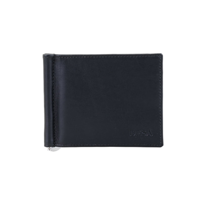 Siyah Erkek Para Klipsli Deri Cüzdan / Kartlık