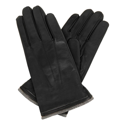 Siyah Erkek Yünlü Deri Eldiven