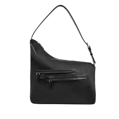 Siyah Eve Deri Omuz Askılı Çanta