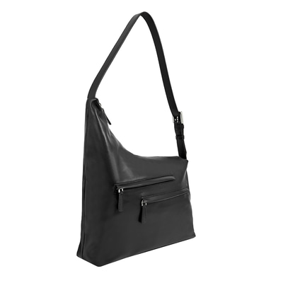 Siyah Eve Deri Omuz Askılı Çanta