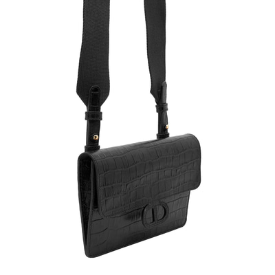 Siyah Fels Kadın Deri Omuz Askılı Çanta