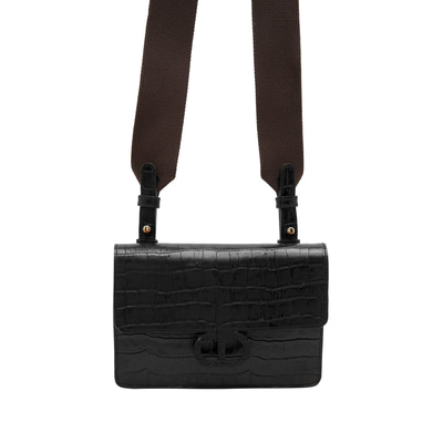 Siyah Fels Kadın Deri Omuz Askılı Çanta