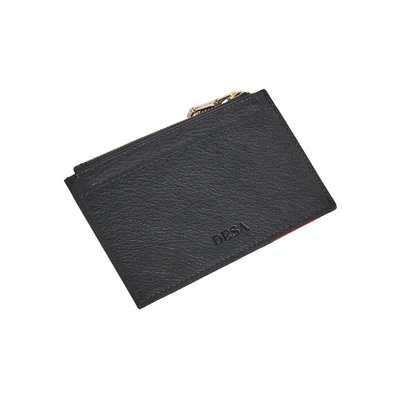 Siyah Fermuarlı Deri Kartlık