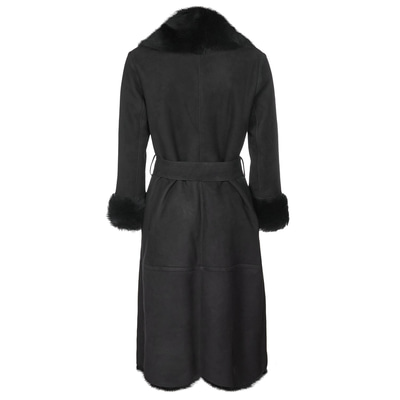 Siyah Ileanna Kadın Kürk Kaban