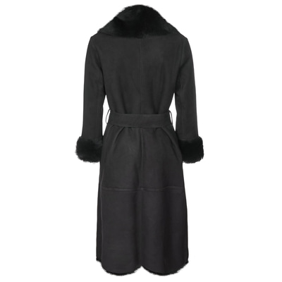 Siyah Ileanna Kadın Kürk Kaban