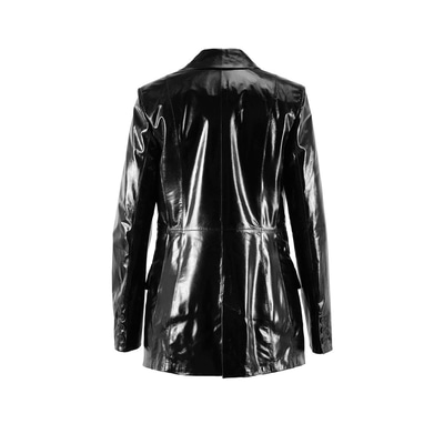 Siyah Kadın Blazer Deri Ceket