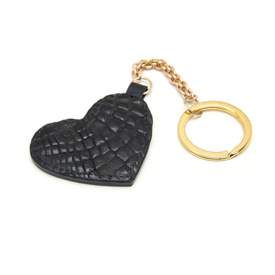 Siyah Kadın Kroko Baskılı Anahtarlık