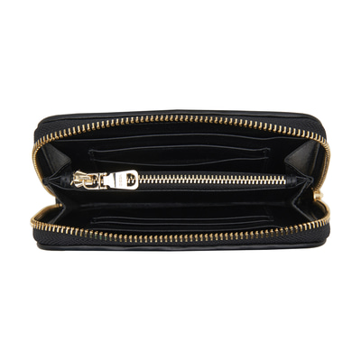 Siyah Kadın Örgü Deri Cüzdan