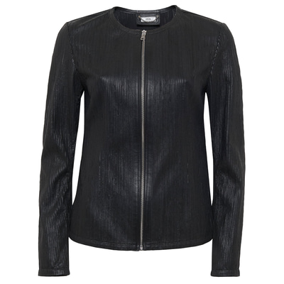 Siyah Kadın Panelli Deri Ceket