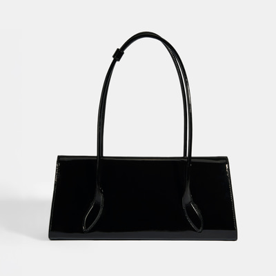 Siyah Kadın Yaprak Detaylı Deri Omuz Çantası