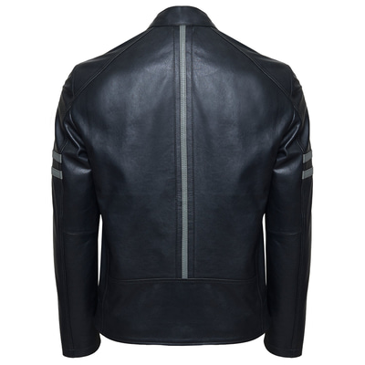 Siyah Ligne Erkek Deri Mont