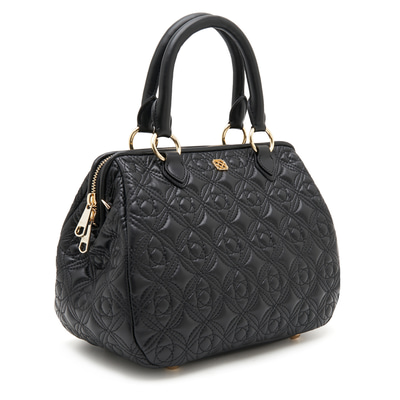 Siyah Lisa Kadın Kapitone Deri El Çantası